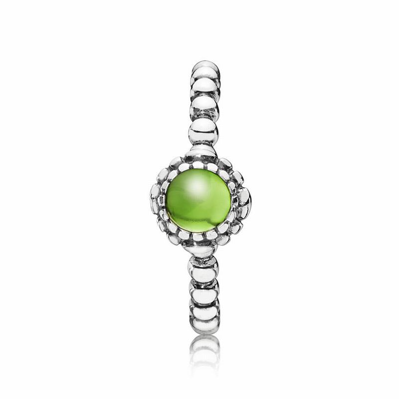 Pandora Birthday Blooms Ring August Ireland - Sterling Silver/Green/Peridot - 217045FRQ